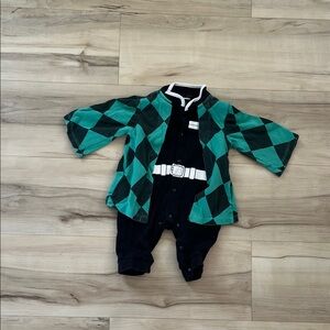 Green and Black Argyle Baby Romper